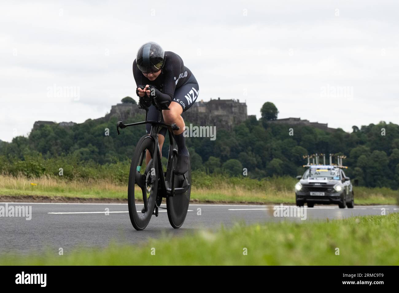 Georgia Perry of New Zealand competing in the womens elite individual time trial in Stirling, Scotland - UCI Cycling World Championships 2023 Stock Photo