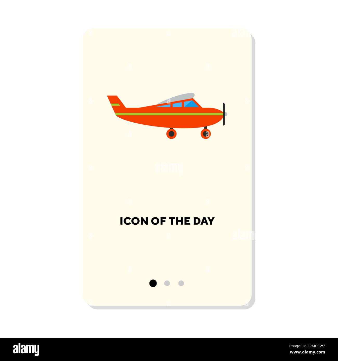 Vintage airplane flying in sky flat vector icon Stock Vector Image ...