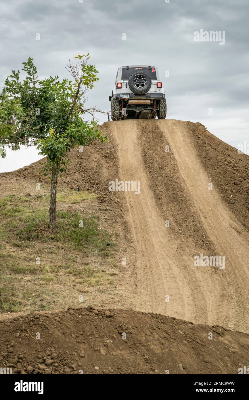 Loveland, CO, USA August 25, 2023 Jeep Wrangler, Rubicon model, on a