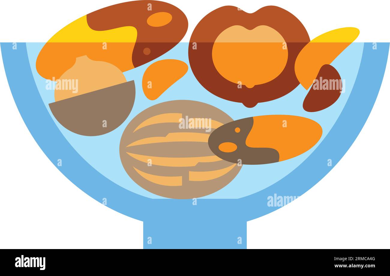 Nuts mix in bowl vector icon Stock Vector Image & Art Alamy