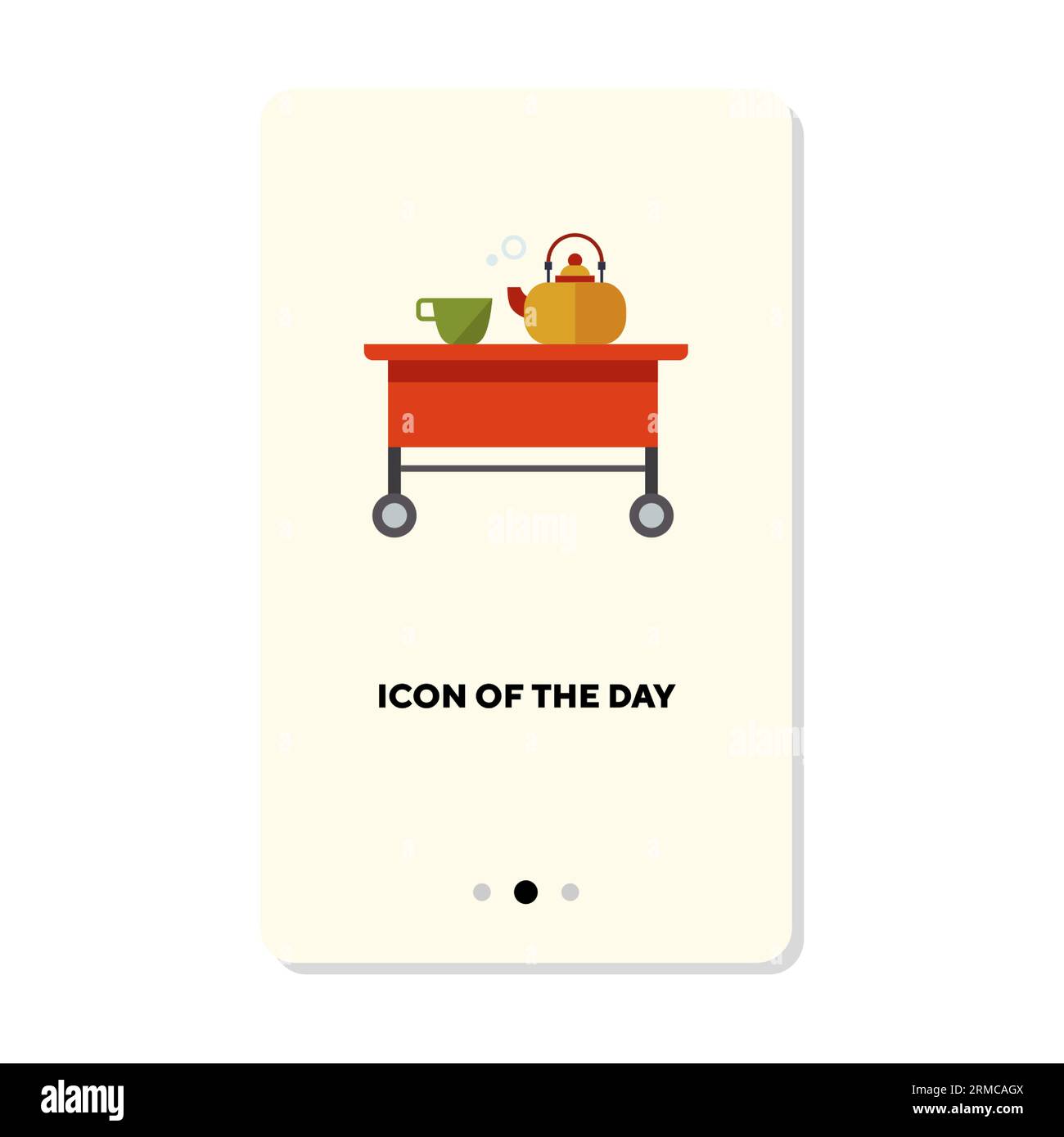 Teacup and teapot flat icon Stock Vector