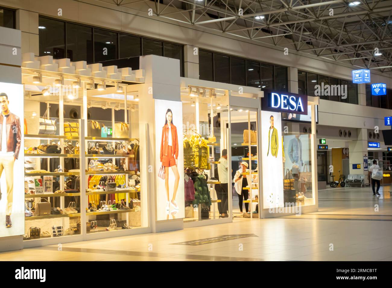 DESA fashion clothing store at duty free area in Antalya Airport Turkey Stock Photo