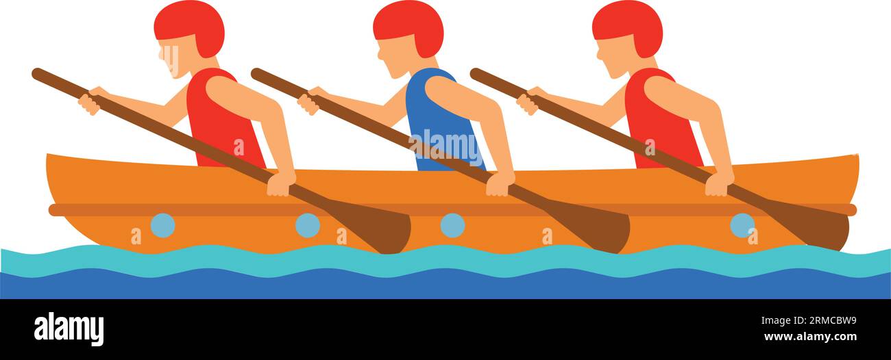 Rafting team vector icon Stock Vector