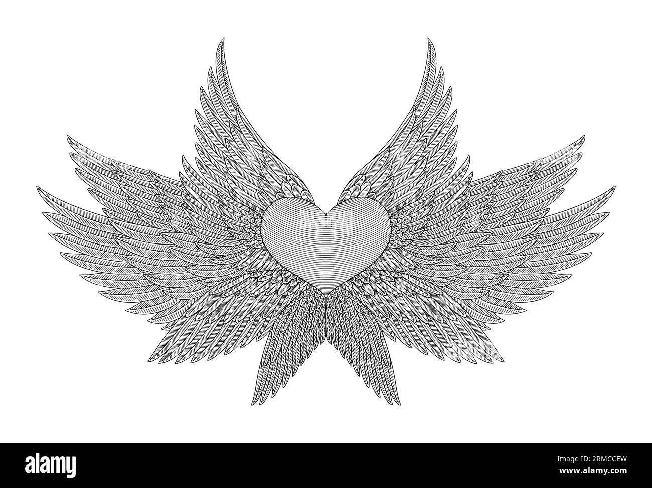 Heart Drawing With Wings