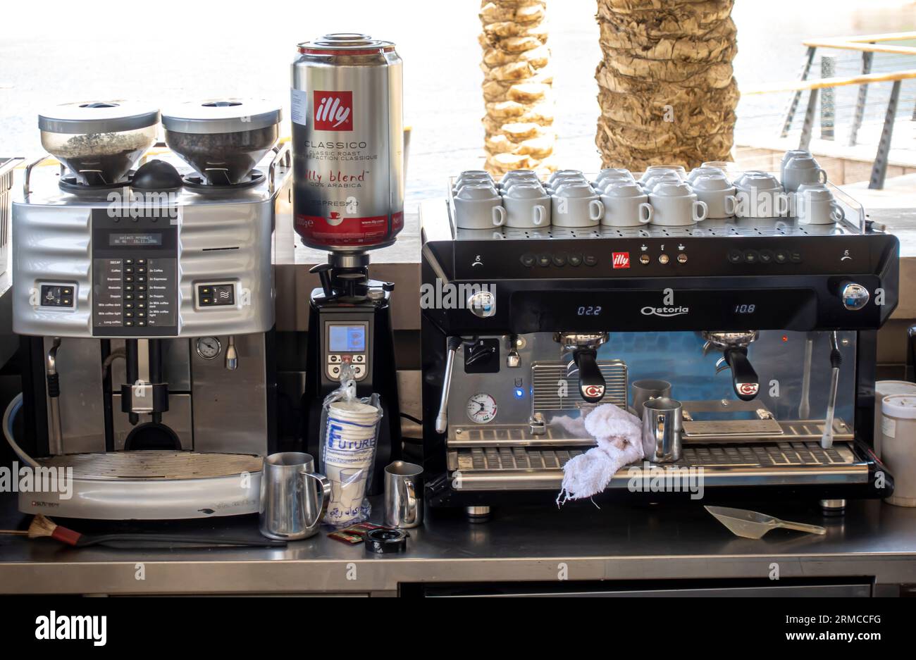 illy coffee, Astoria espresso coffee station Stock Photo