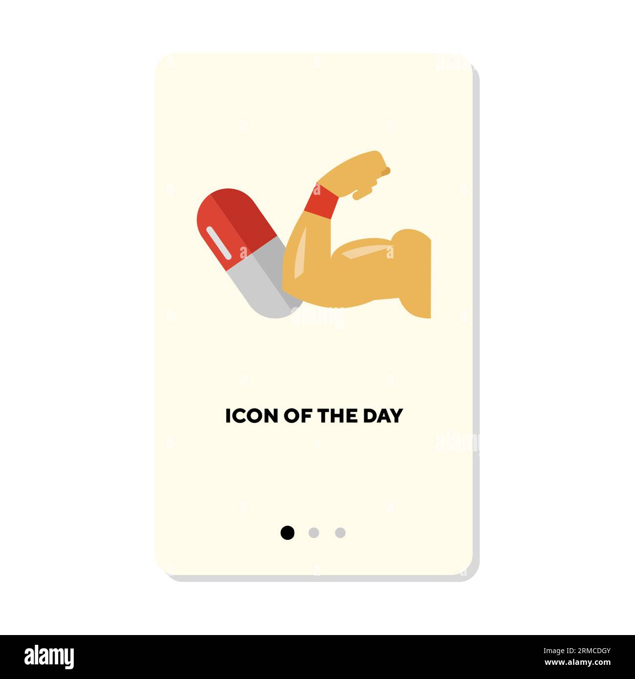 Arm muscle and supplements flat vector icon Stock Vector