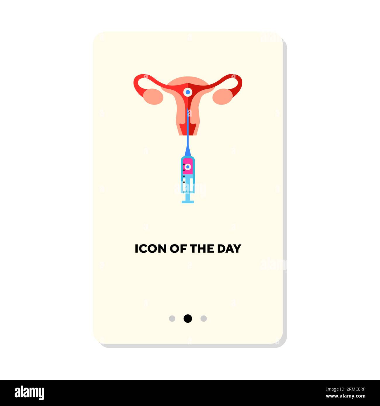 Insemination of female ovule with syringe vector icon Stock Vector