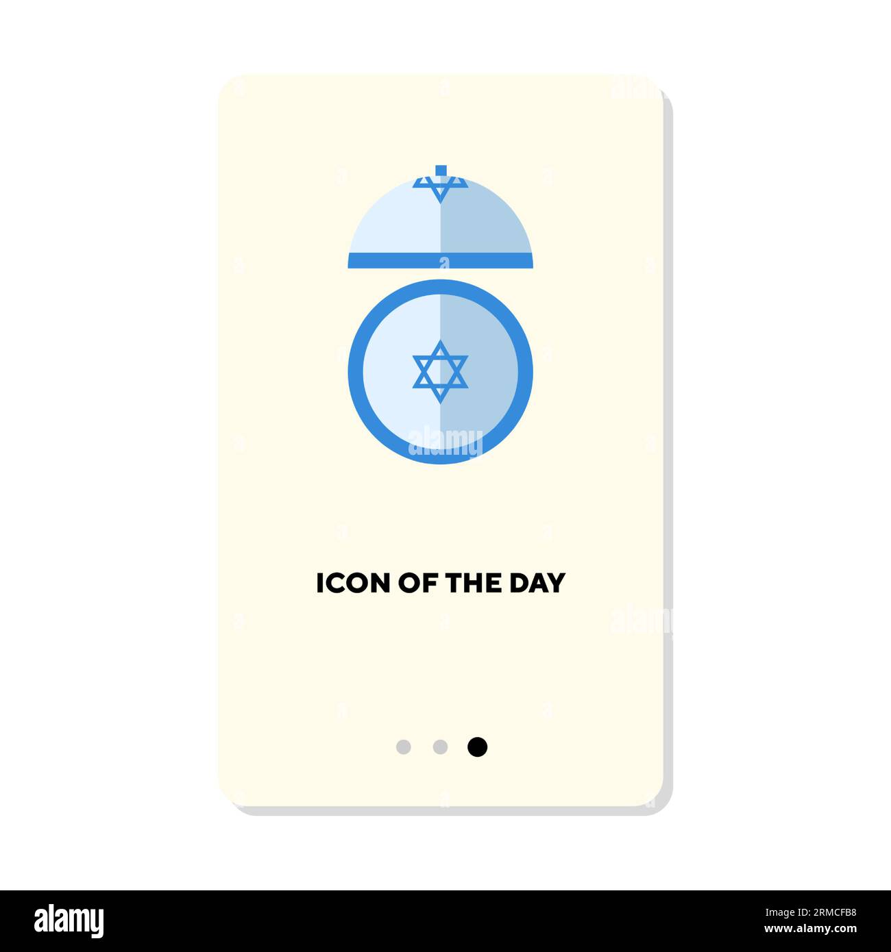 Top and side view of Jewish kippah flat vector icon Stock Vector