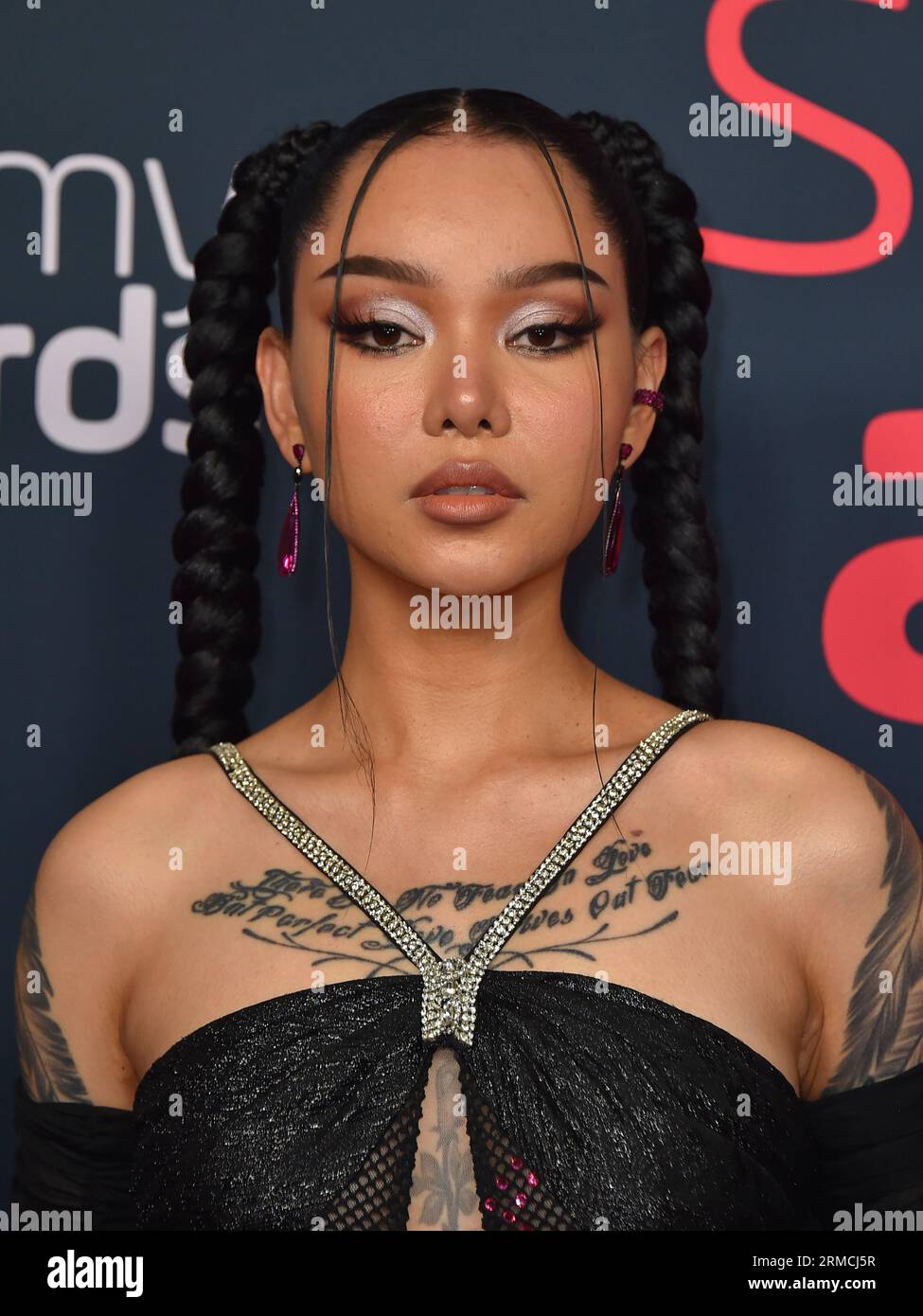 Bella Poarch arrives at the Streamy Awards on Sunday, Aug. 27, 2023, at