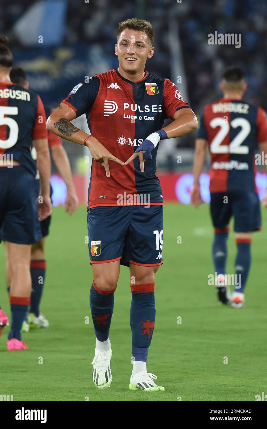 the starting line up of Genoa CFC during football Match, Stadio Olimpico,  Lazio v Genoa, 27 Aug 2023 (Photo by AllShotLive/Sipa USA) Credit: Sipa  US/Alamy Live News Stock Photo - Alamy