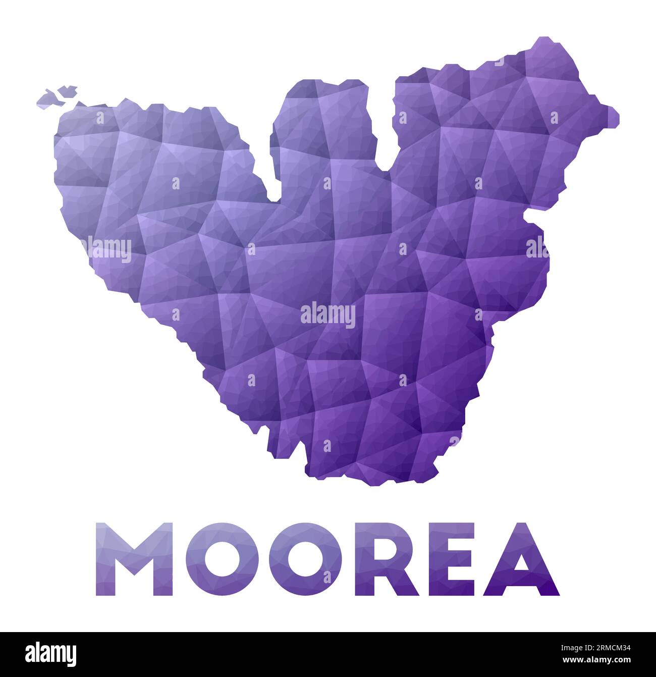 Map of Moorea. Low poly illustration of the island. Purple geometric ...