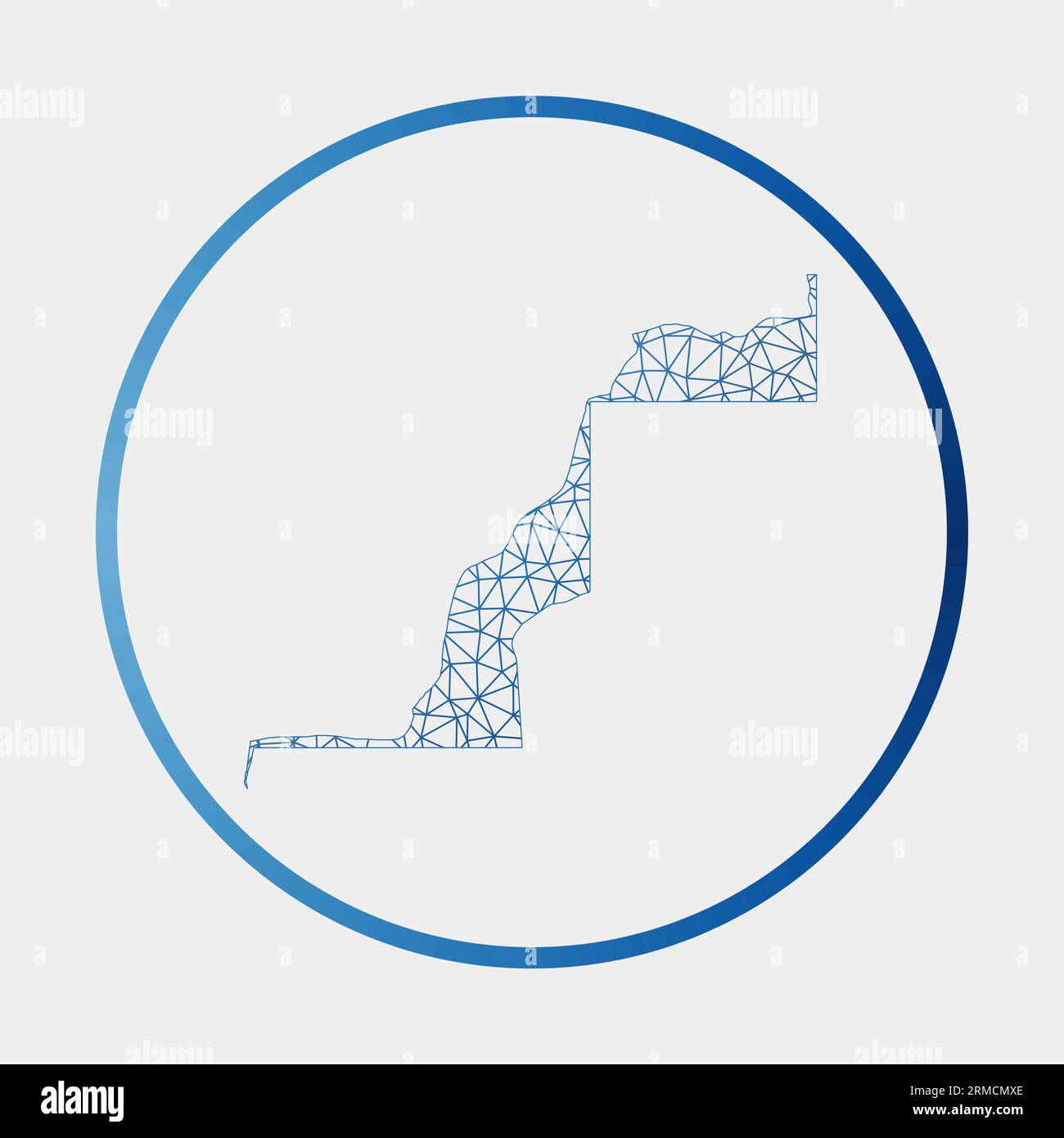 Western Sahara icon. Network map of the country. Round Western Sahara ...