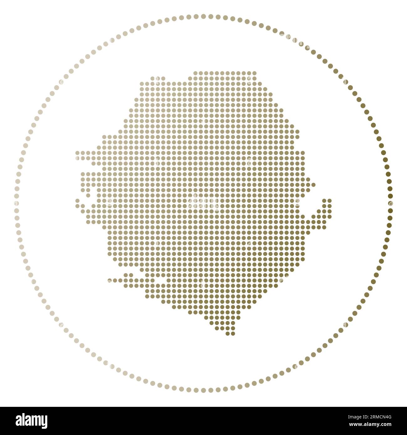 Sierra Leone digital badge. Dotted style map of Sierra Leone in a ...