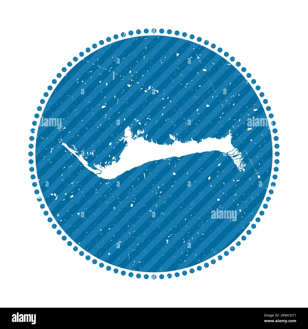 Grand Bahama striped retro travel sticker. Badge with map of island