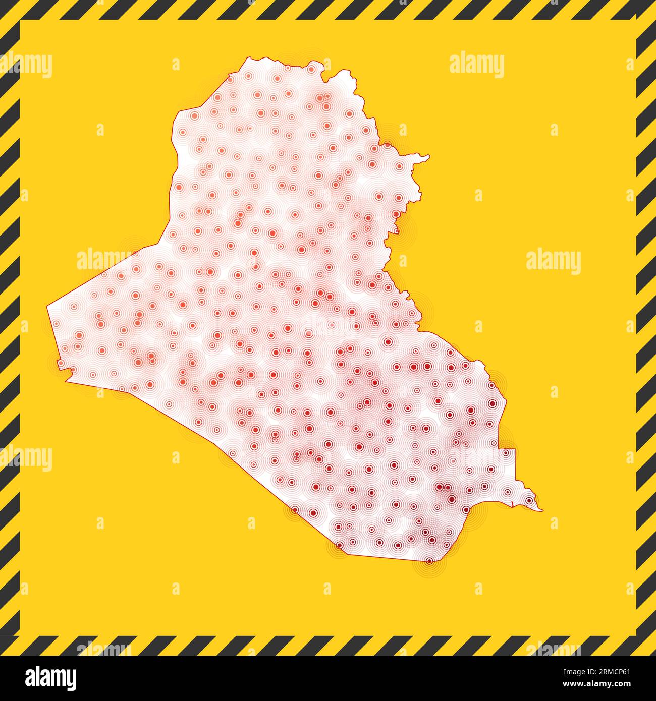 Republic of Iraq closed - virus danger sign. Lockdown country icon ...