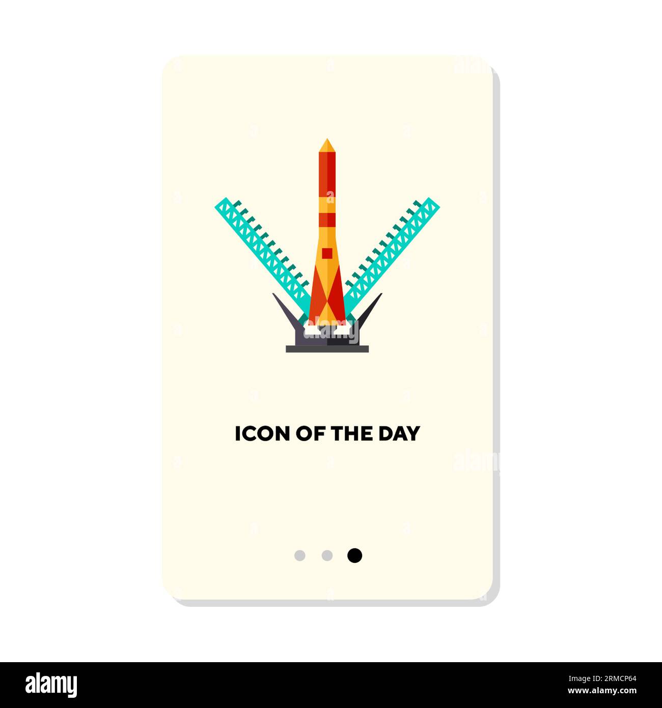 Launch of space rocket flat vector icon Stock Vector