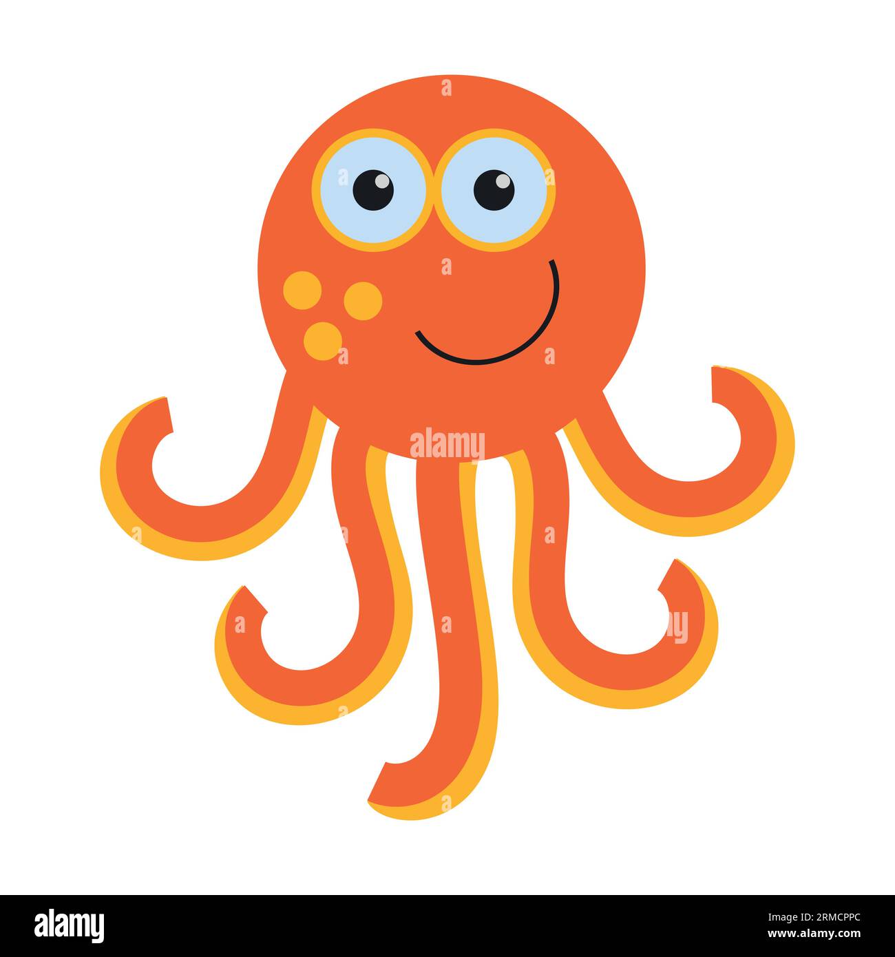 Orange octopus with tentacles Stock Vector