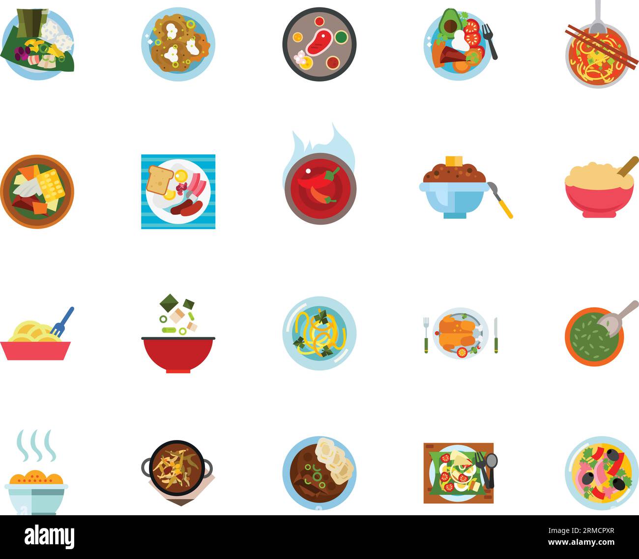 Meal icon set Stock Vector