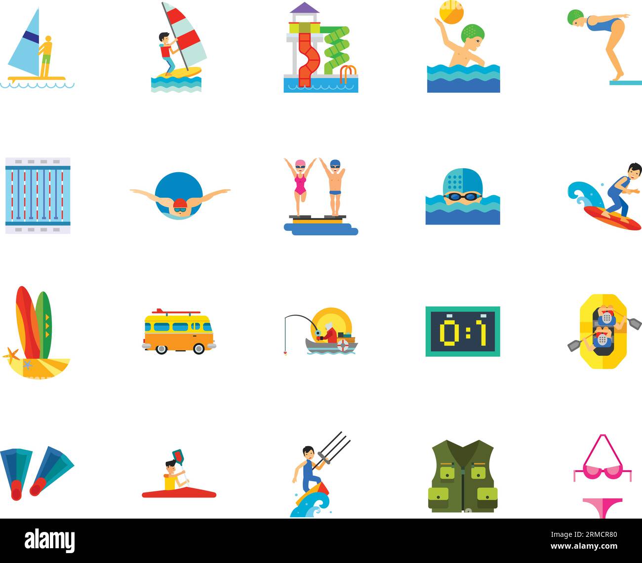 Water sport icon set Stock Vector Image & Art - Alamy