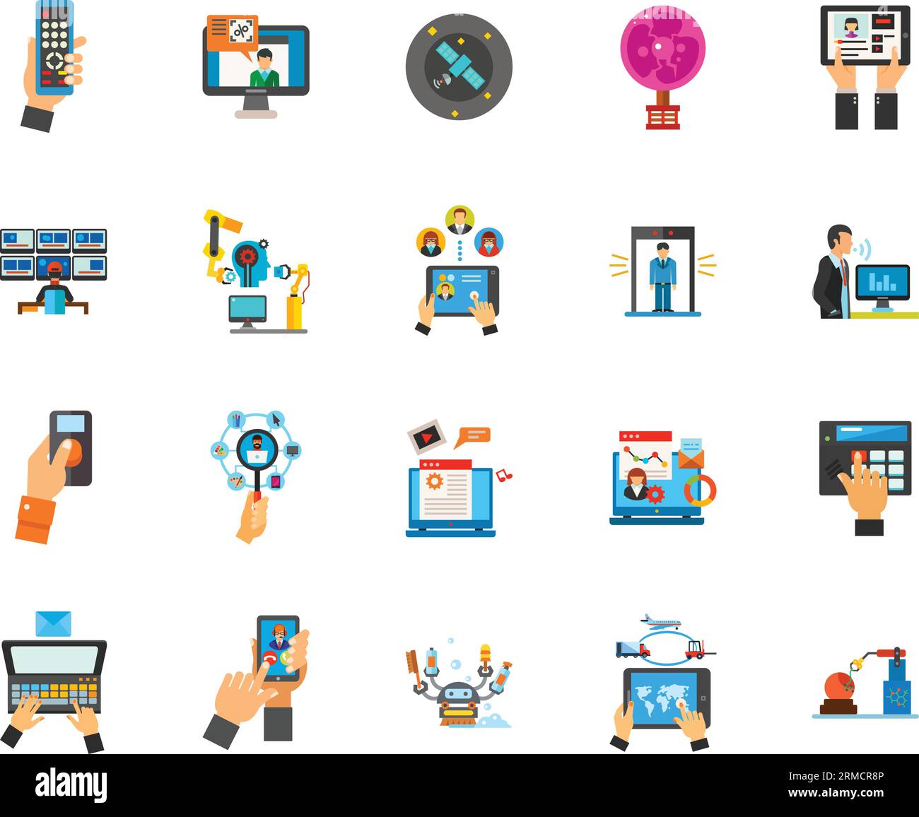 Global network icon set Stock Vector Image & Art - Alamy