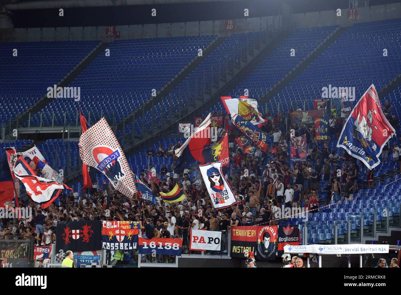 the starting line up of Genoa CFC during football Match, Stadio Olimpico,  Lazio v Genoa, 27 Aug 2023 (Photo by AllShotLive/Sipa USA) Credit: Sipa  US/Alamy Live News Stock Photo - Alamy