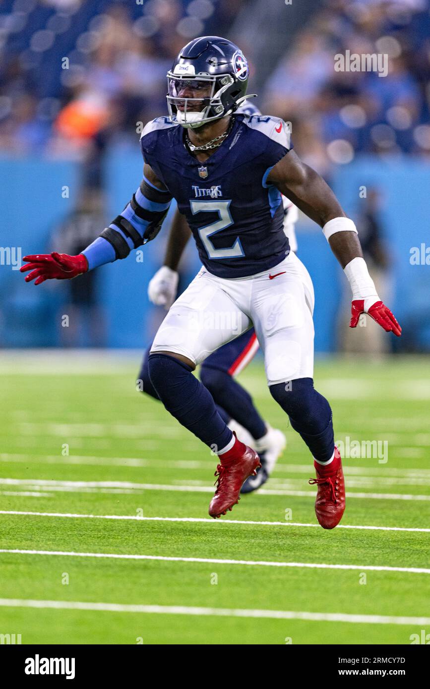 Tennessee Titans linebacker Azeez Al-Shaair (2) walks across the field  during practice at the NFL football team's training facility Tuesday, June  6, 2023, in Nashville, Tenn. (AP Photo/George Walker IV Stock Photo 