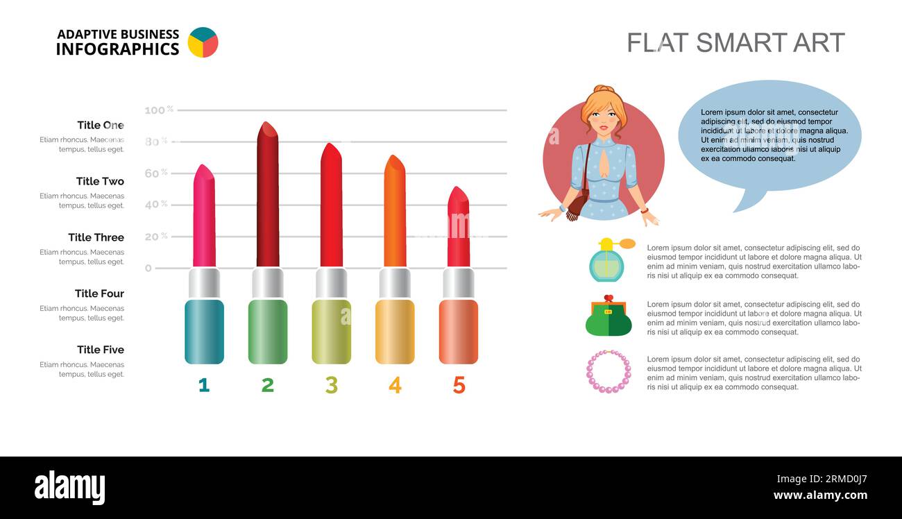 Five Lipsticks Bar Chart Slide Template Stock Vector Image & Art - Alamy