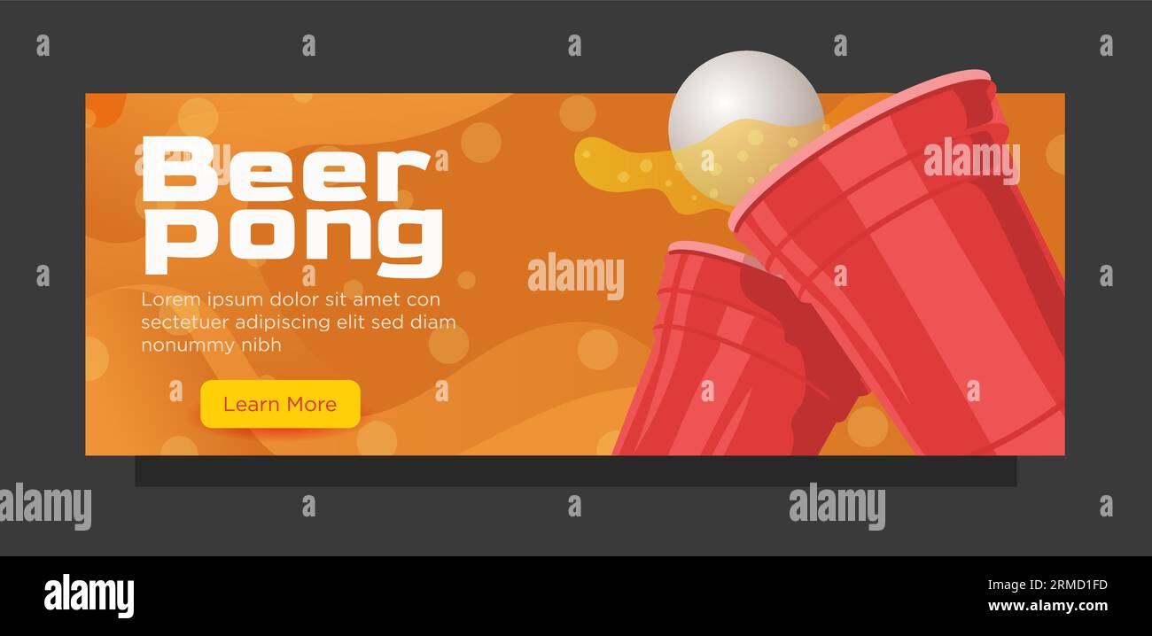 beer pong web banner modern template. promotional banner template
