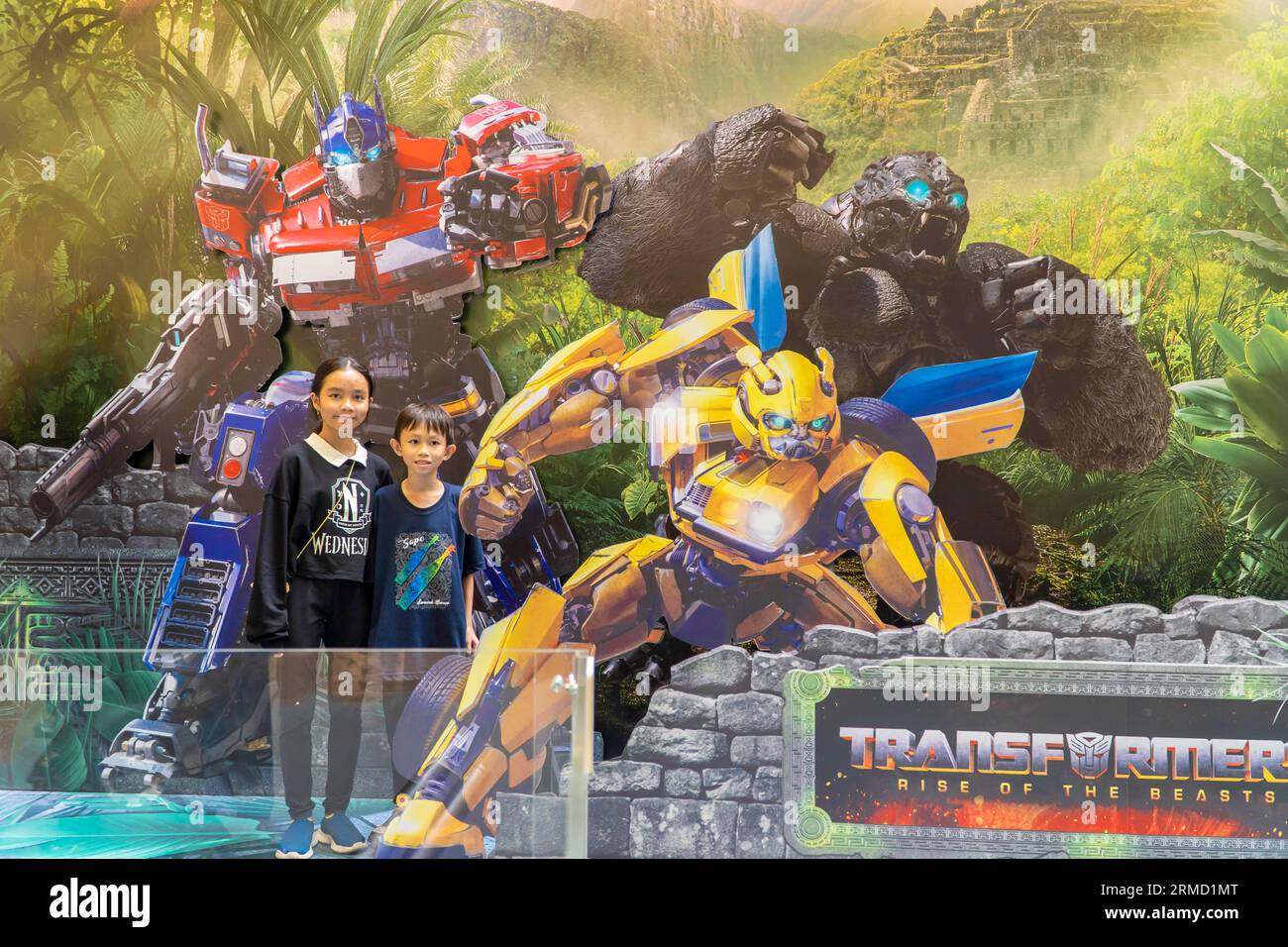 Kuala Lumpur, Malysia - June 2, 2023: Movie Standee from Rist of the Beast Transformers movie Stock Photo