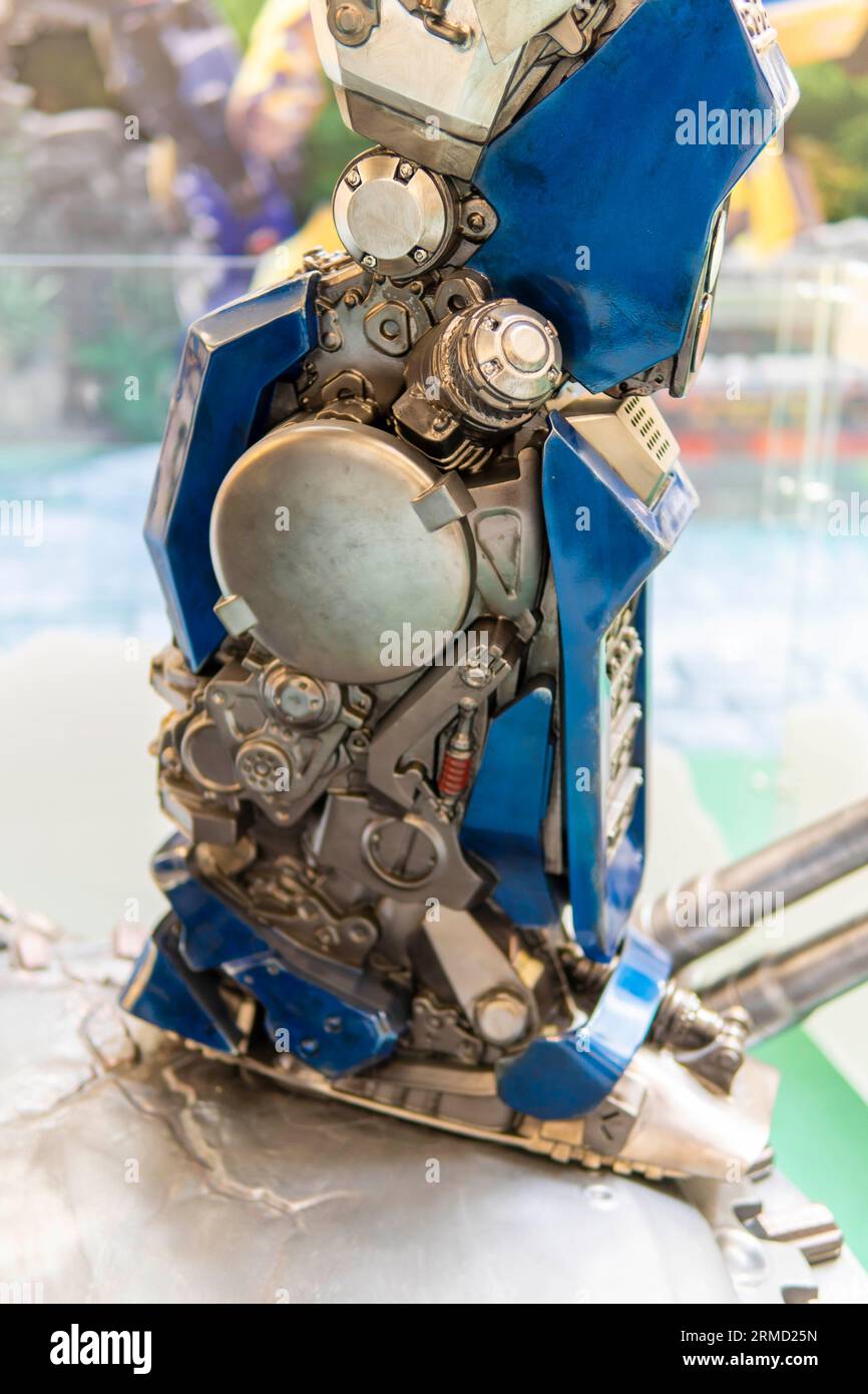 Kuala Lumpur, Malysia June 2, 2023 Statue replica of Optimus Prime from Rise of the Beast