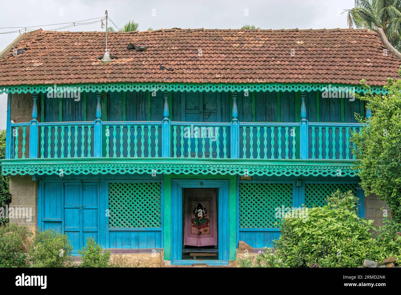06 12 2013 Mangalore Tiles and Wooden Works village house in Mundgod at Karnataka India Asia Stock Photo