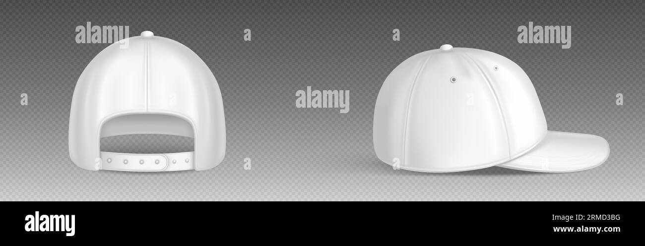 Isolated white blank baseball cap vector mockup template. Sport hat ...