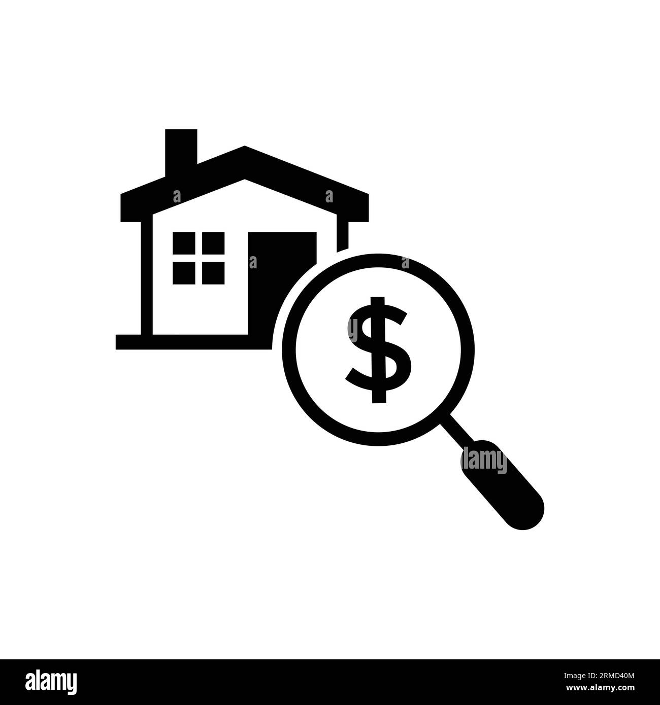 Home appraisal icon. Real estate clipart isolated on white background. Vector illustration. Stock Vector