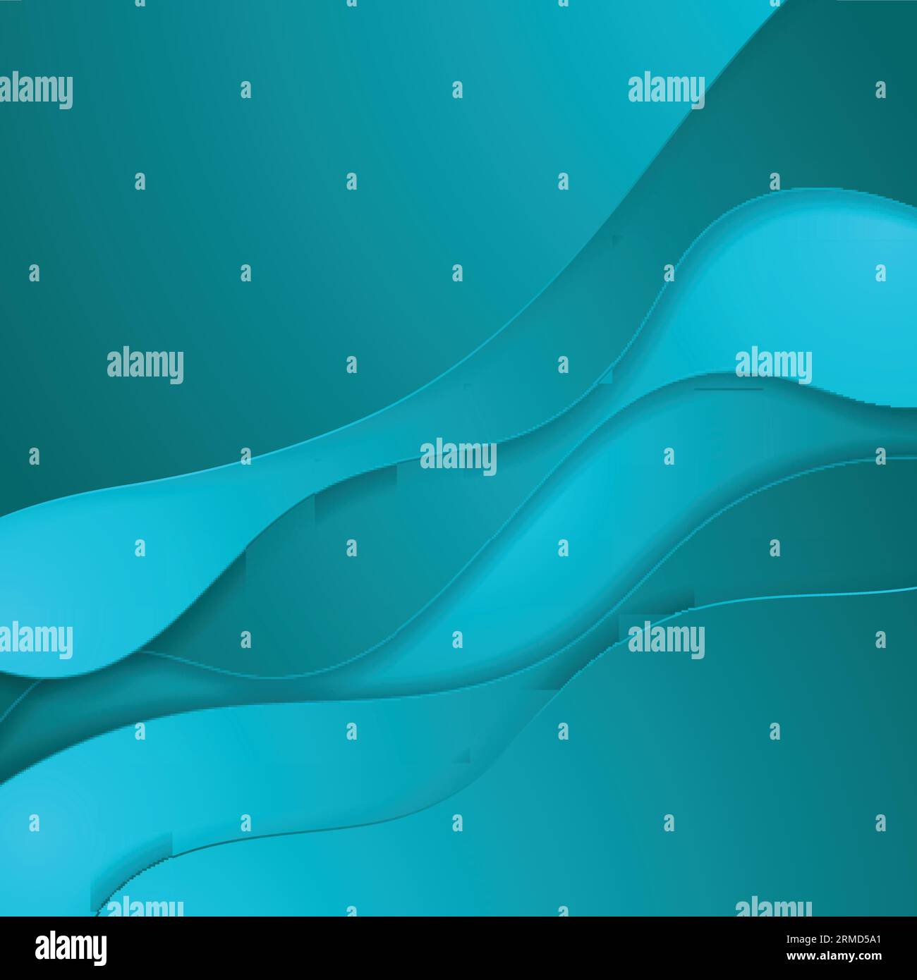Bright blue material papercut waves abstract background. Corporate vector design Stock Vector