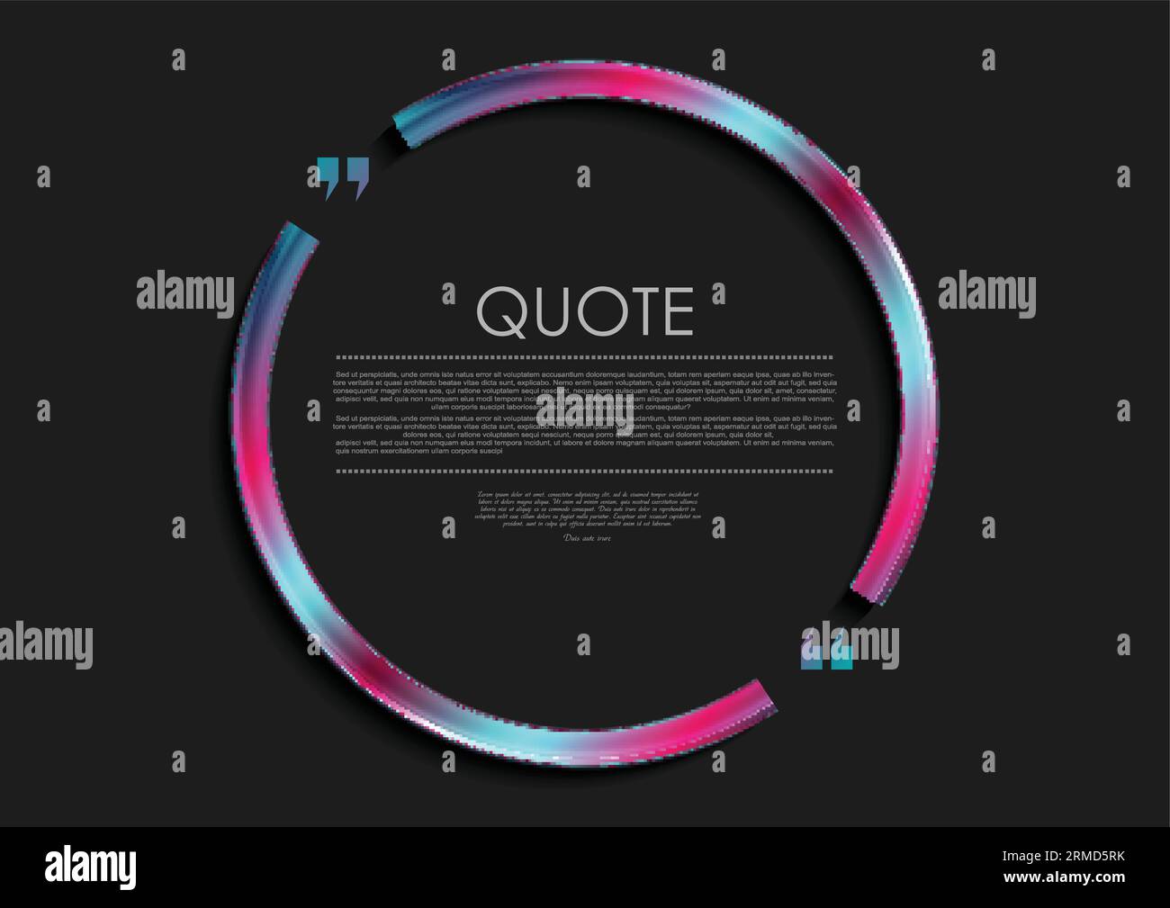 Holographic quote speech bubble circle frame design. Vector background Stock Vector
