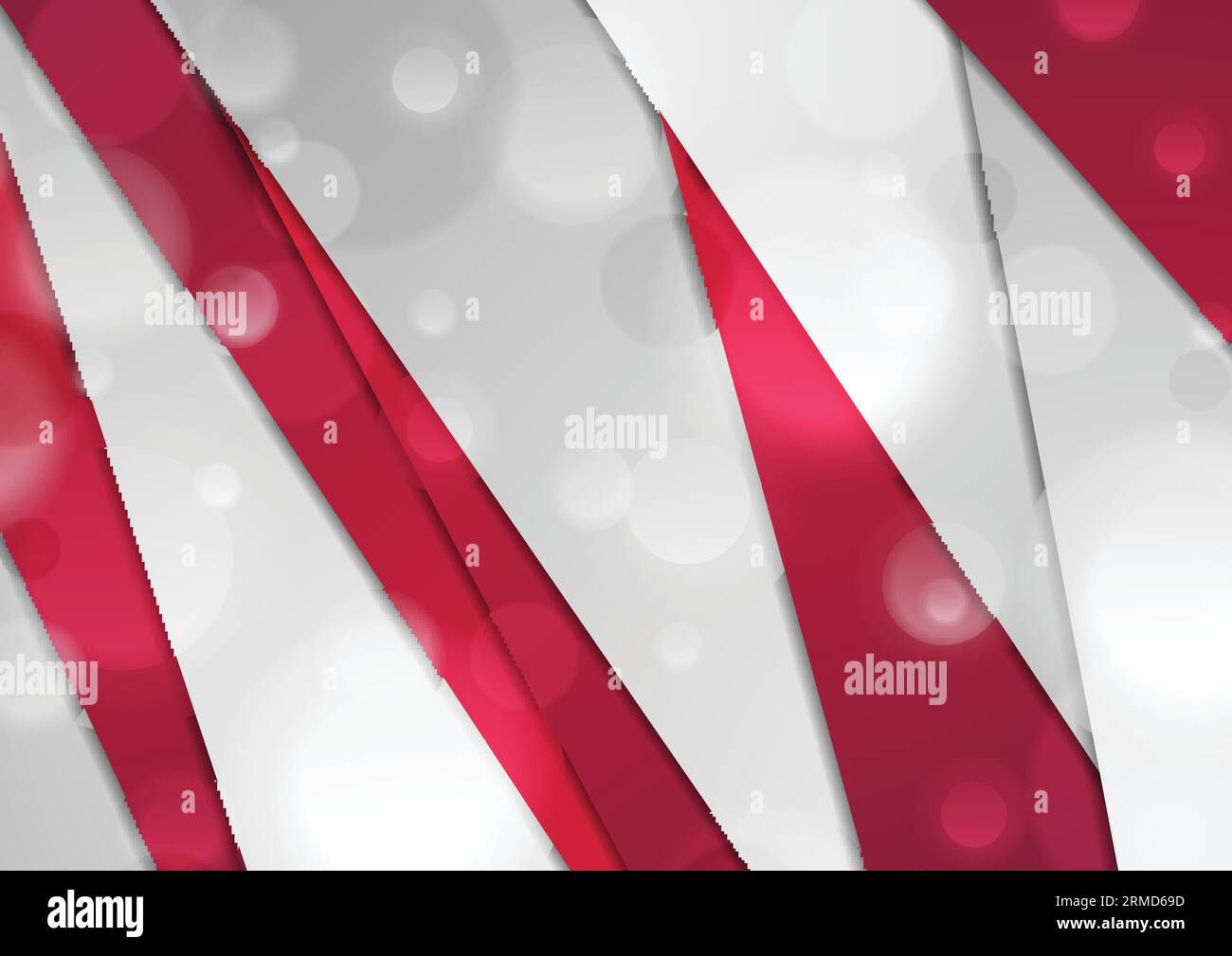Red and grey corporate abstract tech bokeh background. Vector design Stock Vector