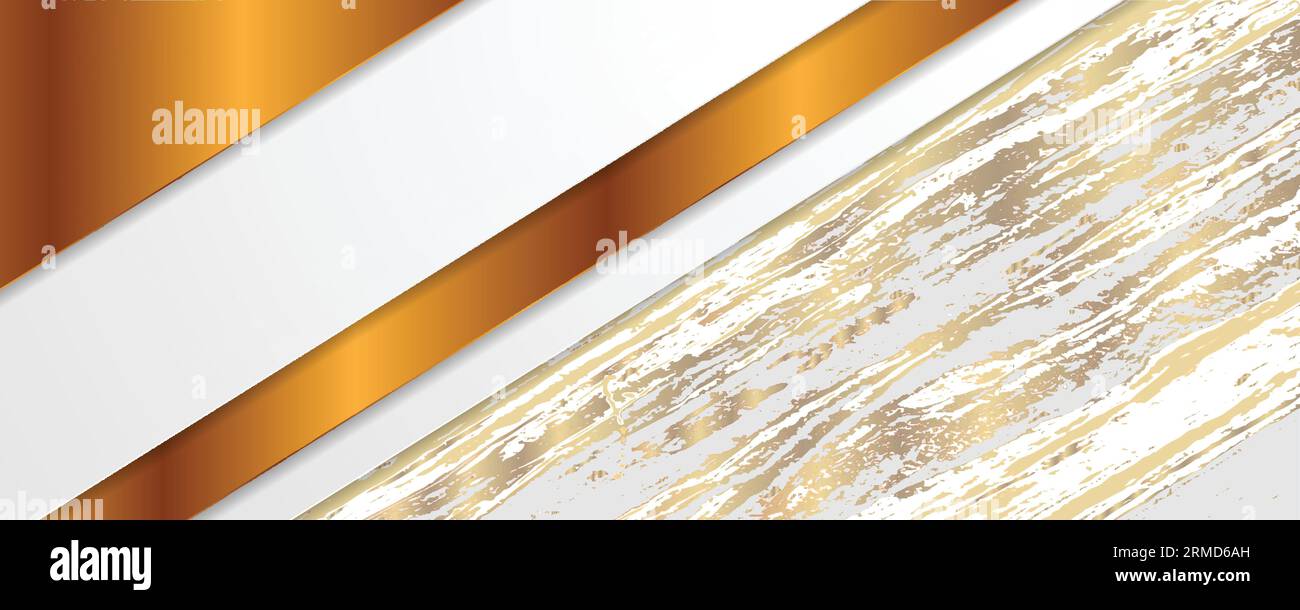 Abstract tech corporate banner with golden marble texture. Vector design Stock Vector