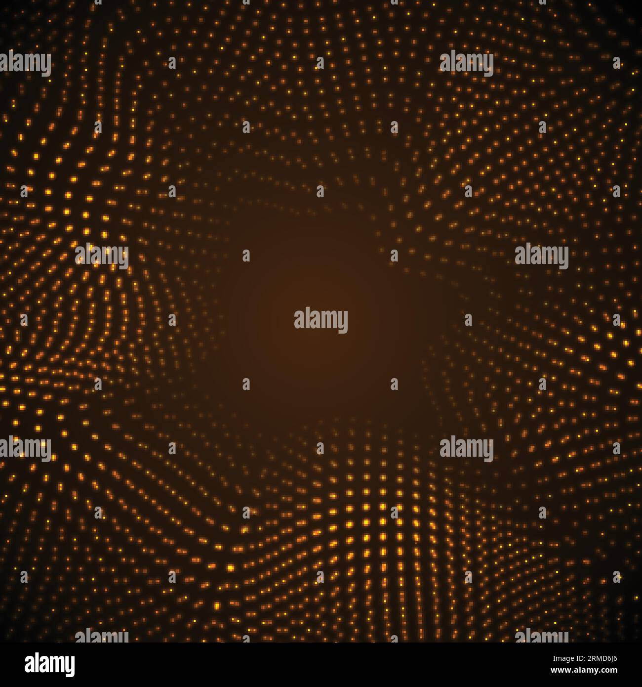 Abstract futuristic orange wavy dotted lines background. Vector design Stock Vector