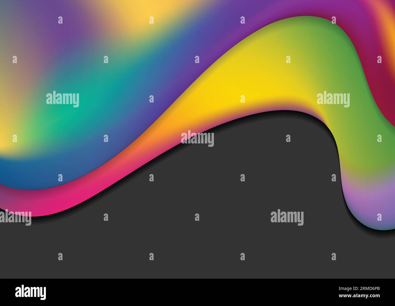 Colorful holographic liquid waves abstract background. Vector design Stock Vector