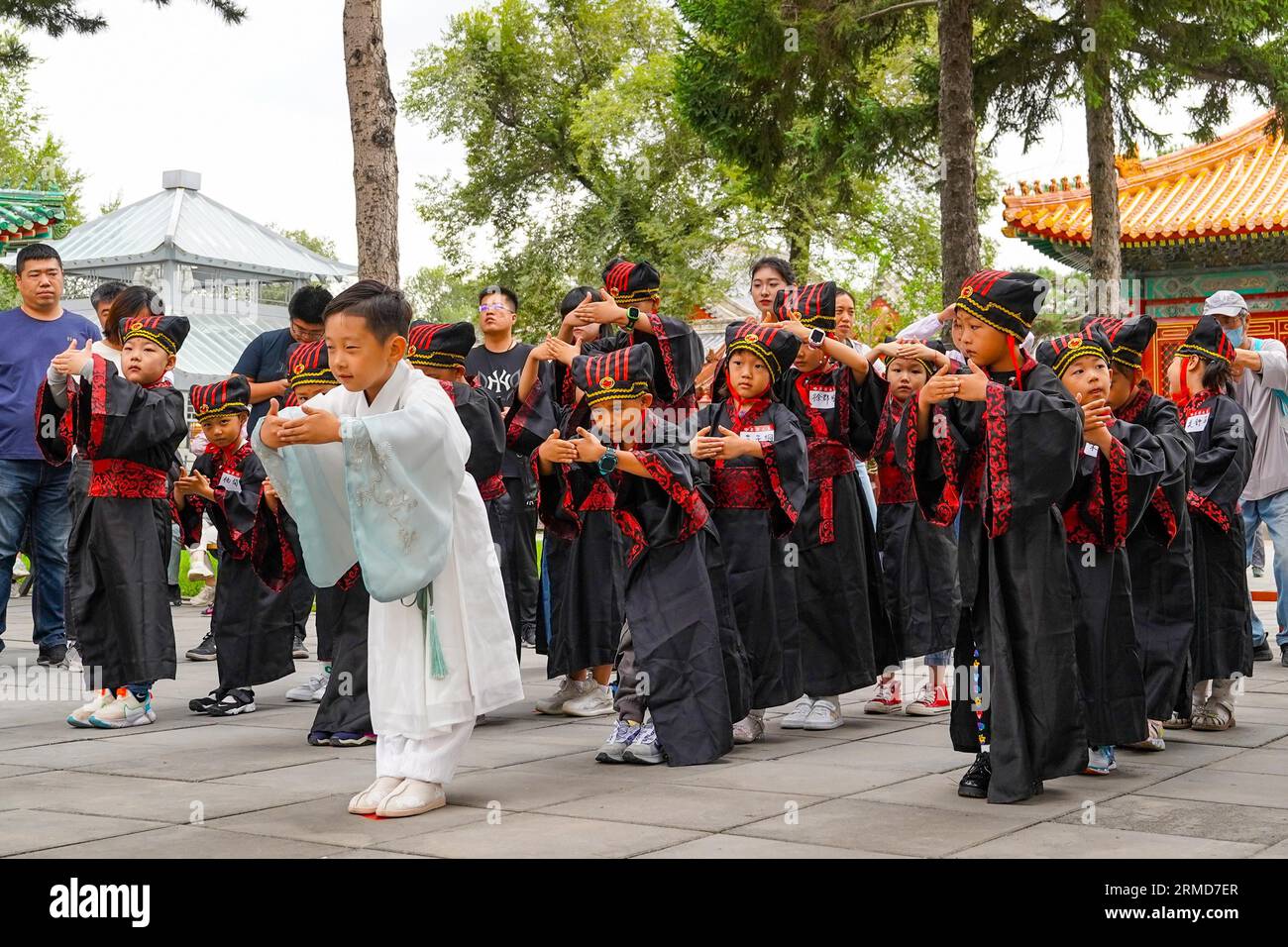 **CHINESE MAINLAND, HONG KONG, MACAU AND TAIWAN OUT** Students display ...