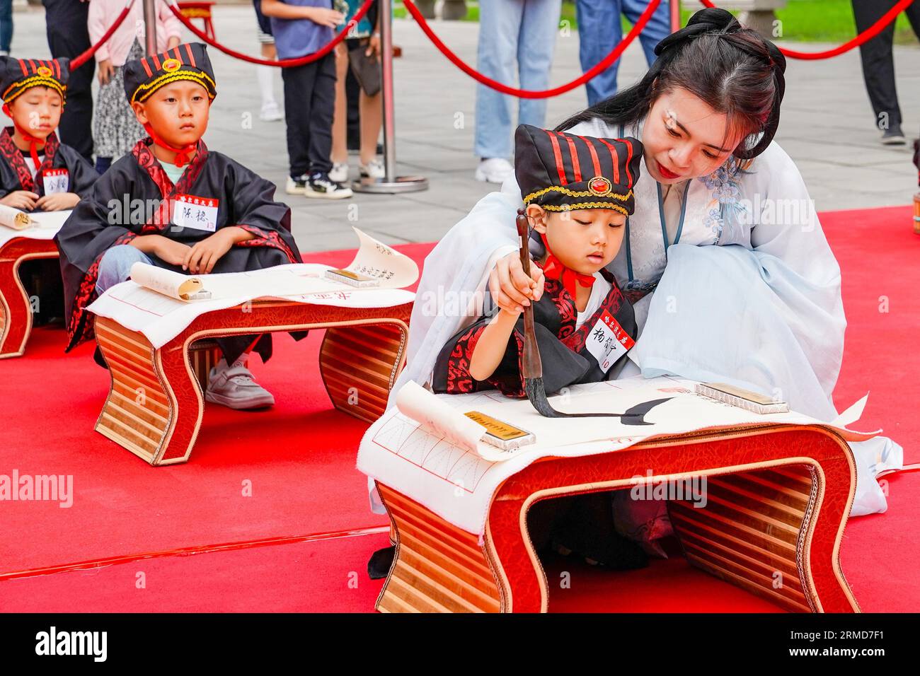 **CHINESE MAINLAND, HONG KONG, MACAU AND TAIWAN OUT** Students display ...