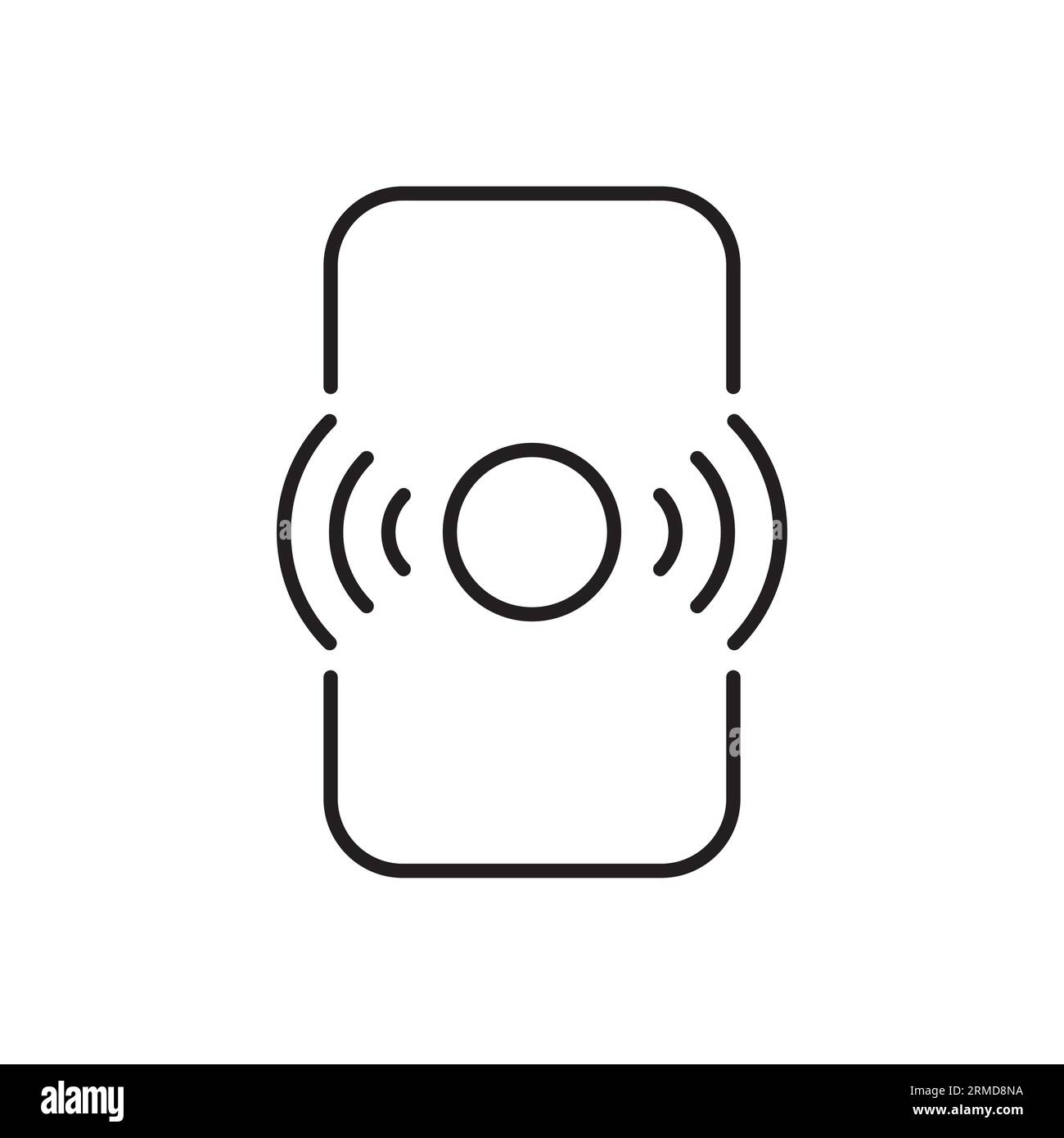 black thin line phone with wifi hotspot. concept of free wi fi public zone for people or customer. linear simple style trend modern logotype graphic s Stock Vector