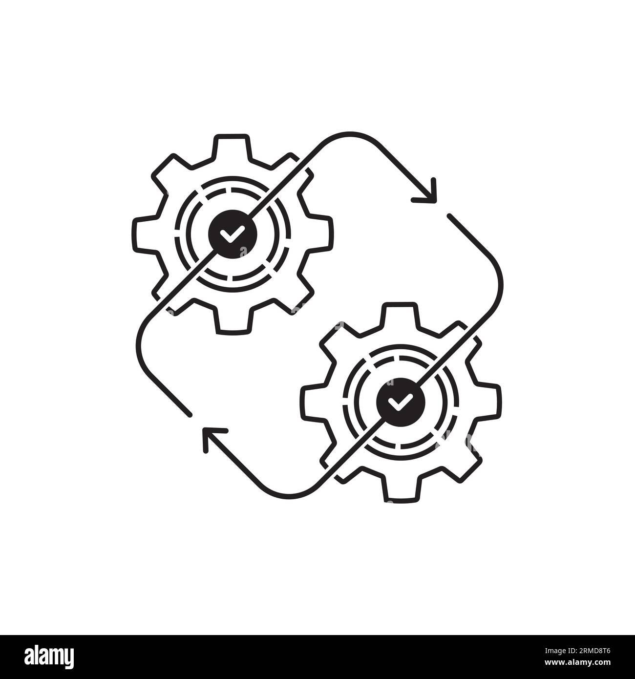 thin line operation process for effective production icon. concept of ...