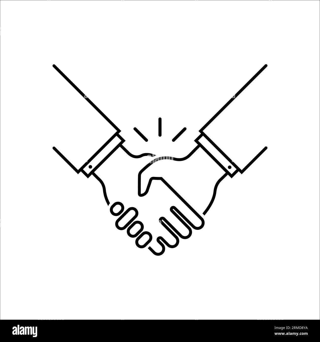 Handshake Gesture Linear Icon. Thin Line Illustration. Shaking