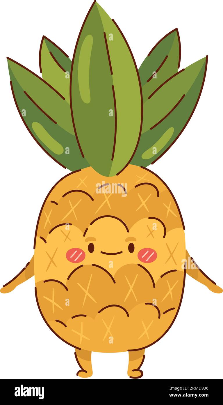 kawaii pineapple fruit cartoon icon Stock Vector Image & Art - Alamy