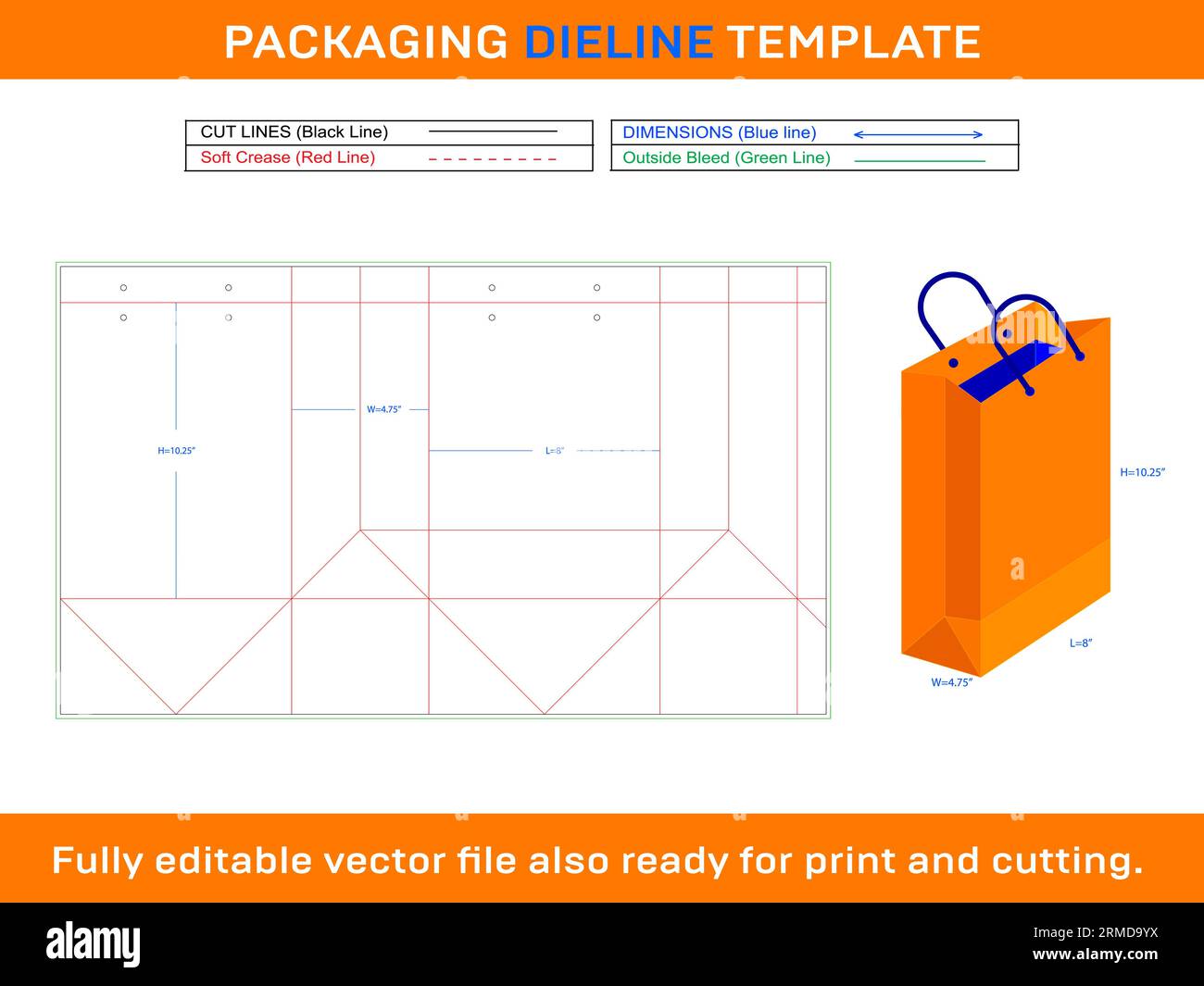 Paper bag packaging instruction mockup and die cut, png | PNGWing
