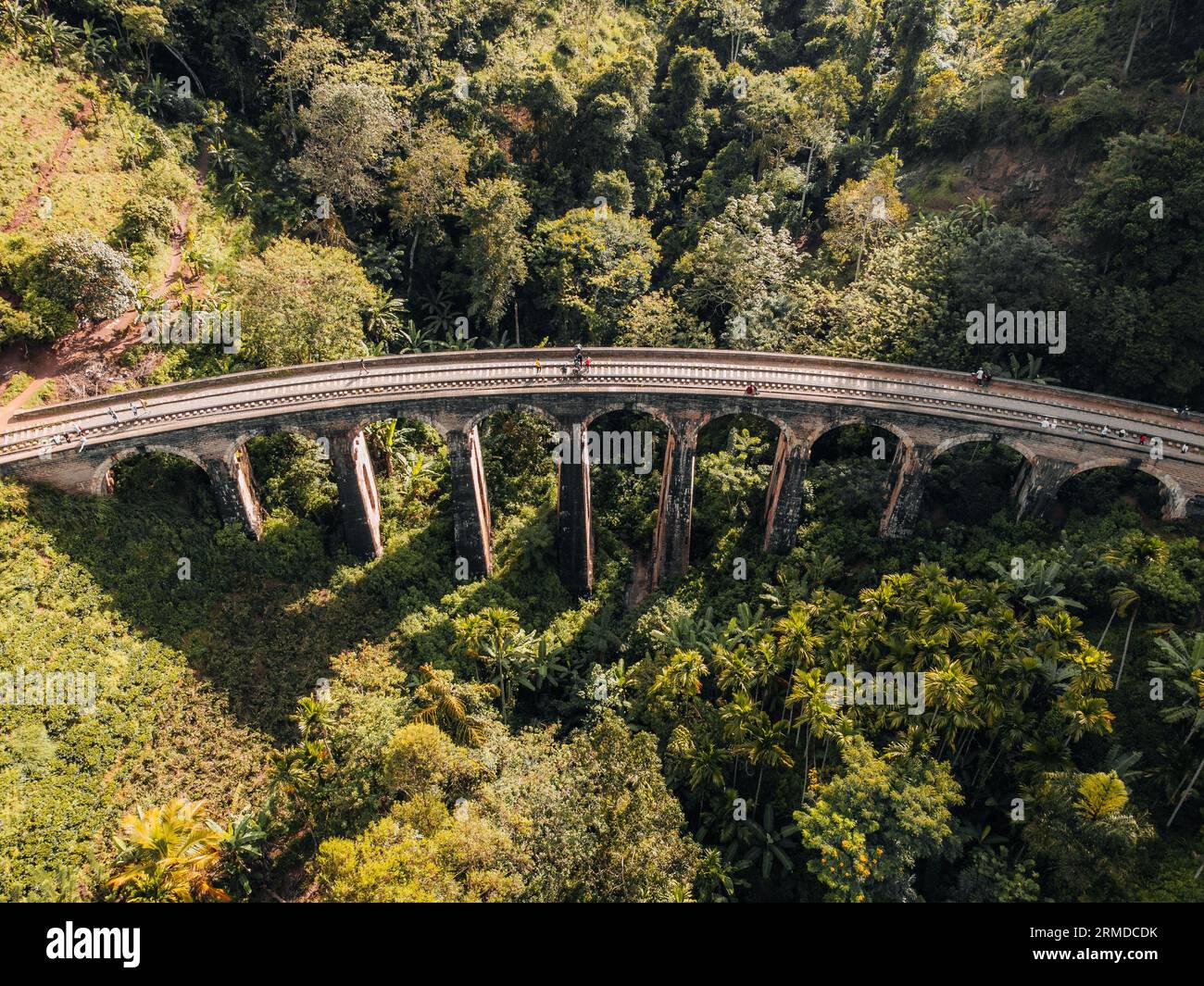 Aerial Photo of Nine Arch Bridge in Ella, famous train journey in Sri