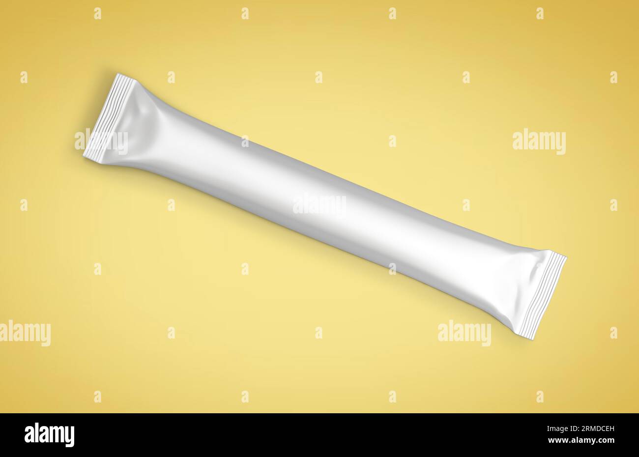 Blank white sachet for instant coffee, sugar and confectionery product