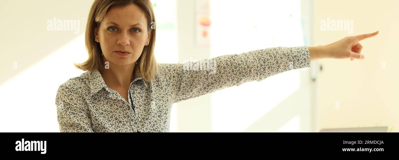 Angry woman pointing finger hi-res stock photography and images - Alamy
