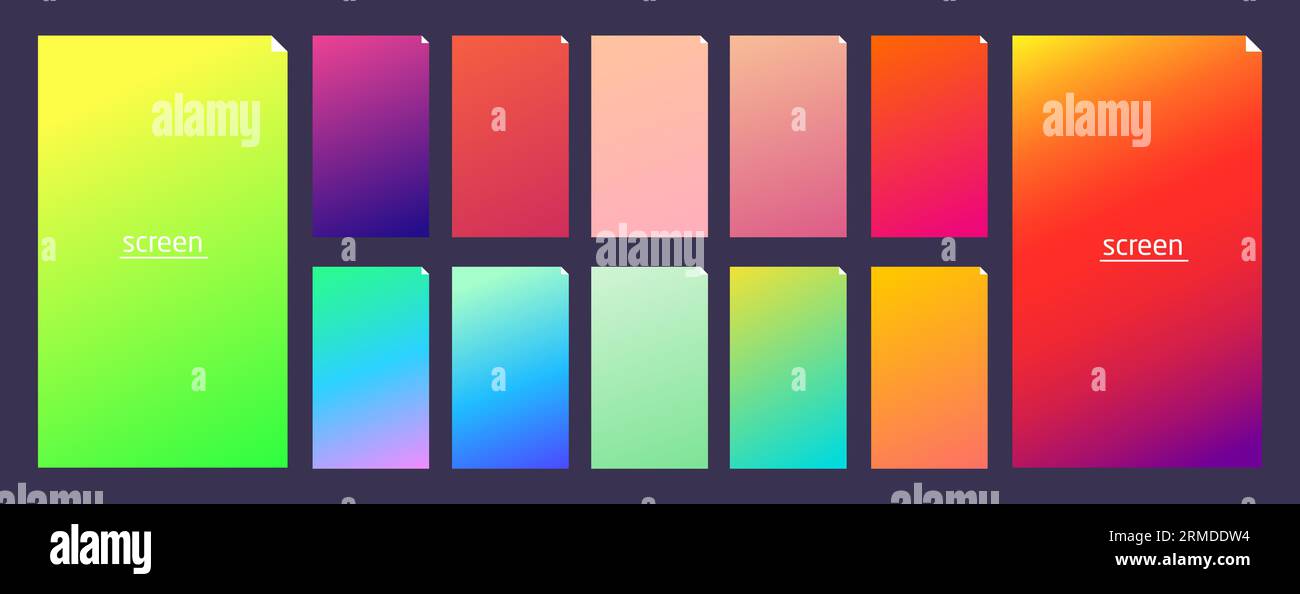 Soft pastel gradient smooth and vibrant color background set for ...